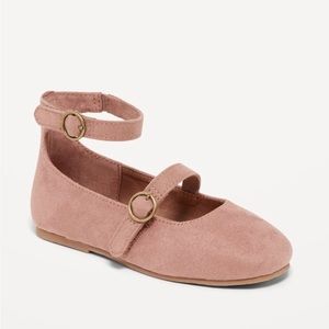 NWT Old Navy Toddler Faux Suede Double Strap Ballet Flat